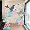 Ocean-Themed Foil Balloon Set with Starfish, Shells & Jellyfish