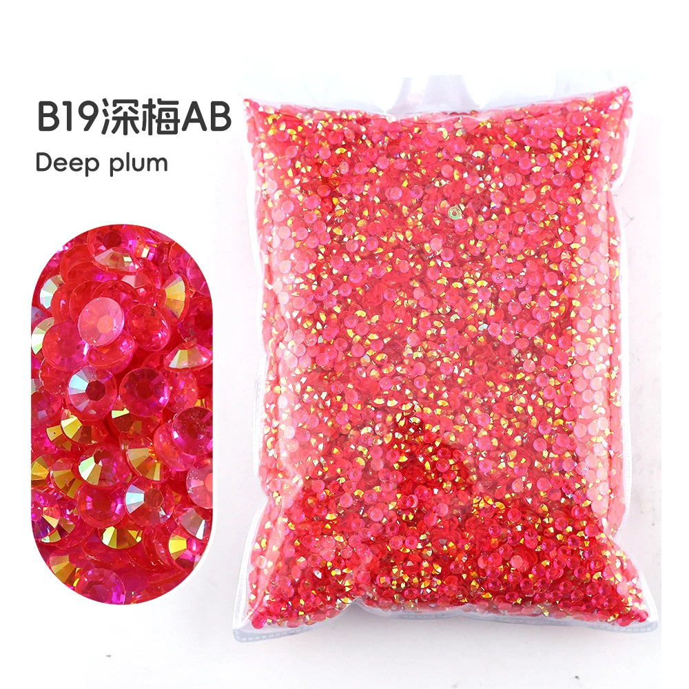 Bag of B19 deep plum resin rhinestones for crafting