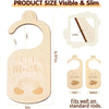 Light wood baby closet dividers with rainbow and cloud designs for infants