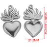 Gold Sacred Heart Charms for Jewelry Making