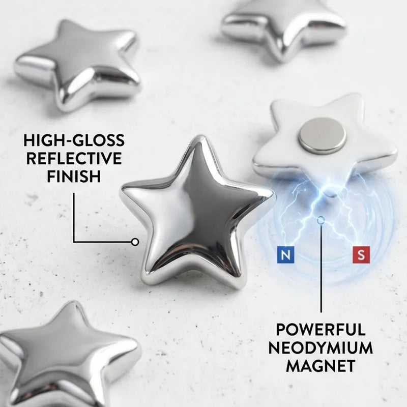 Star-Shaped Magnetic Photo Clips for Fridge and Notice Boards