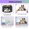Instructions showing how to print an image on magnetic sheets and attach them to a metal surface