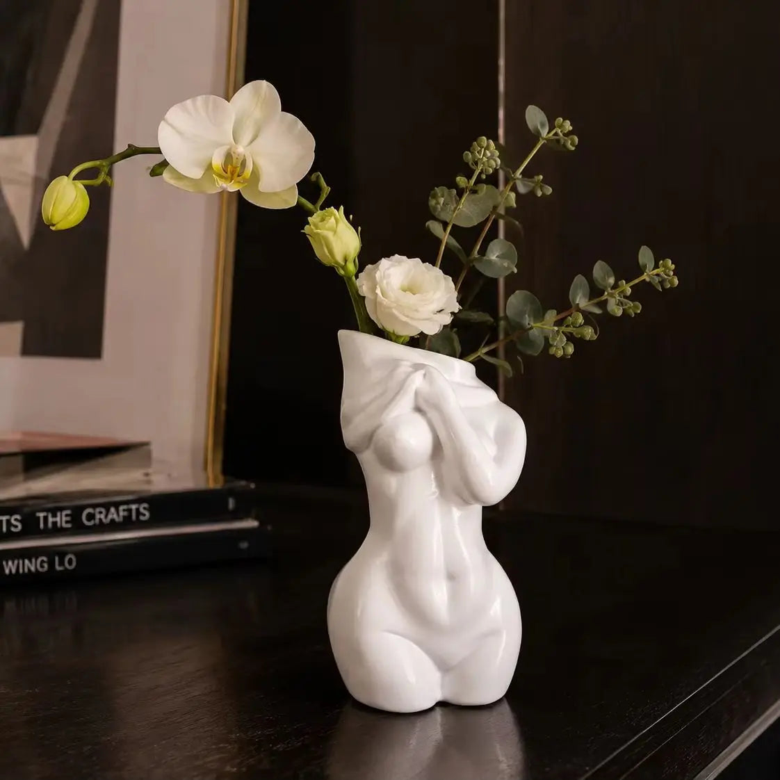 Abstract Female Torso Resin Vase