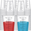 Disposable Measuring Cups, 8 oz (30-Pack) – Clear Plastic for Mixing and Baking
