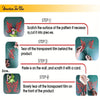 Instructions for using a butterfly vinyl sticker, showing steps to cut the pattern and apply it to a surface.