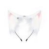 White faux fur fox ears headband for cosplay and themed parties