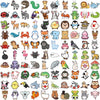 A collection of 50 assorted animal stickers featuring various creatures like cats, dogs, birds, and mammals.