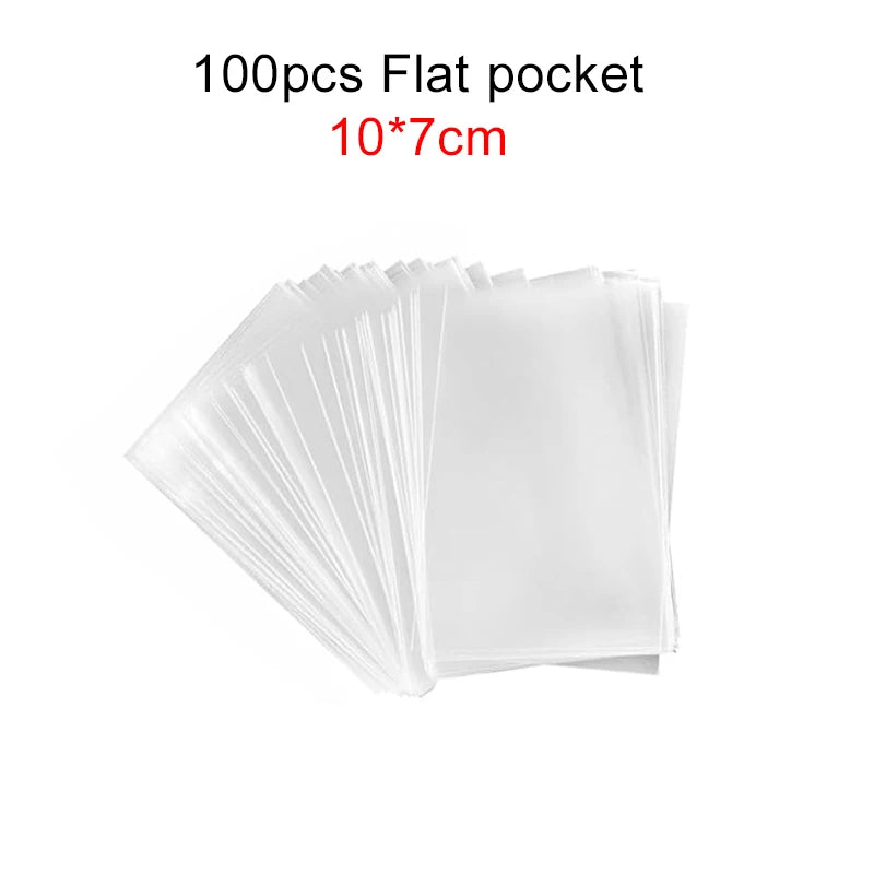 A stack of 100 flat pocket lollipop packaging paper sticks with tie closures.