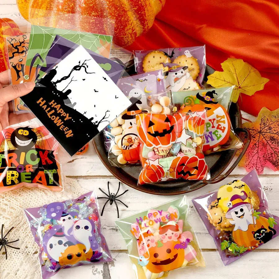 Halloween Candy Treat Bags with Food-Safe Adhesive Seal