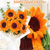 A bouquet of 300 pieces of orange and yellow pipe cleaners shaped like sunflowers for DIY crafts.