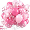 Pink Bow Foil Balloons for Party Decorations (30 Pack)