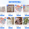 A collection of cute pink graffiti stickers for accessories including cat laser stickers, retro Japanese stickers, and heart 