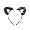 Lace Cat Ear Headband with Elegant Bow Details