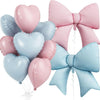 Pink Heart & Bow Balloon Set for Weddings and Showers