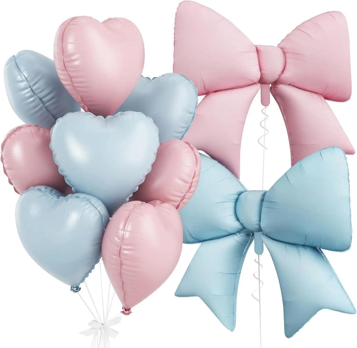 Pink Heart & Bow Balloon Set for Weddings and Showers