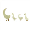 Handcrafted wooden goose wall art featuring several stylized geese in light natural wood tones.