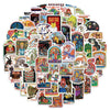 A collection of retro ghost decorative stickers in various shapes and styles.