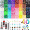 A collection of colorful resin rhinestones and flatback gems for DIY crafts, displayed in various shades and sizes.