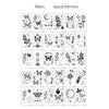 A grid of 30 designs featuring black butterfly temporary tattoos for skin