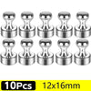 A set of ten silver magnetic pushpins with round heads and threaded bases.