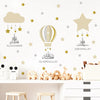 Islamic Blue & Gold Hot Air Balloon Wall Stickers for Kids' Rooms