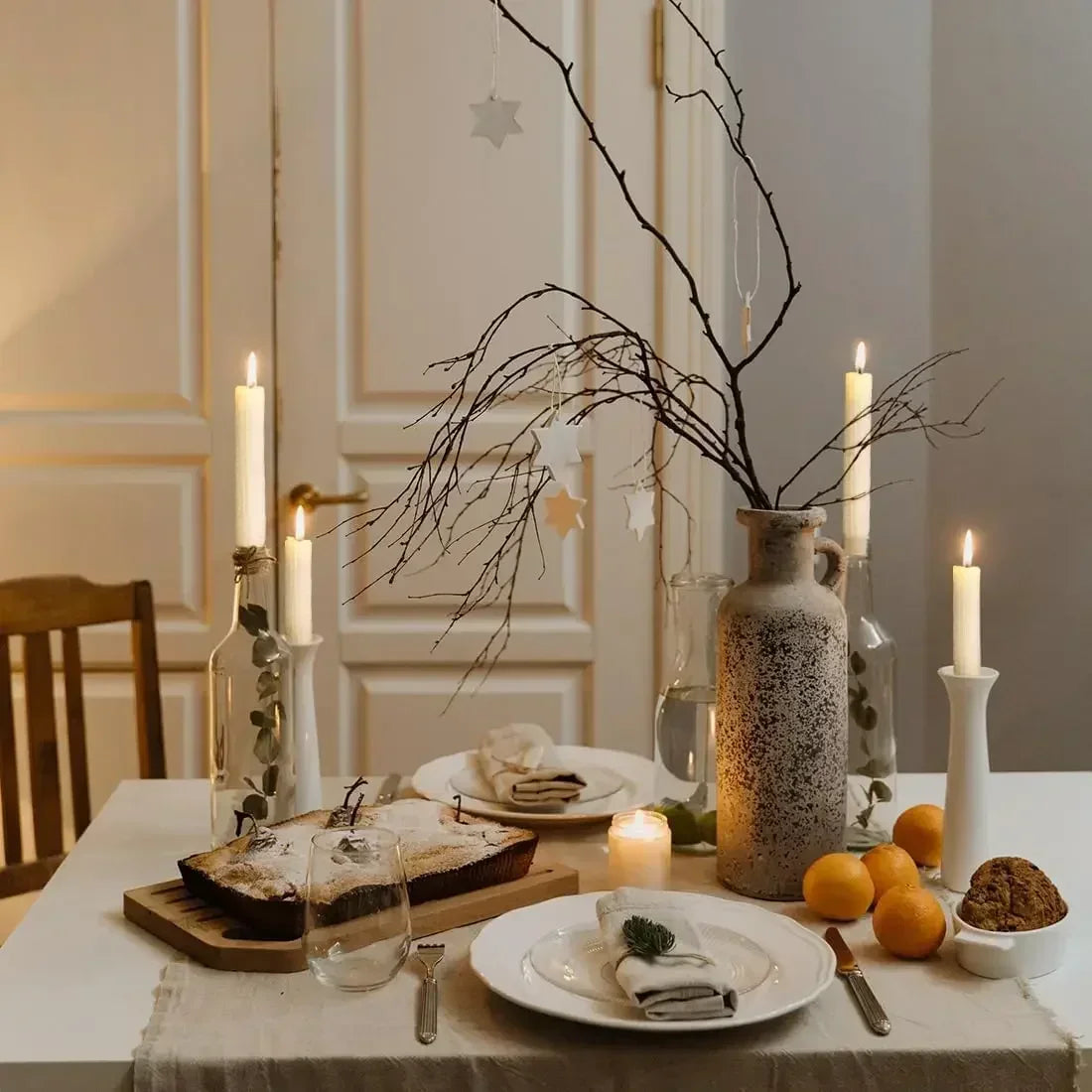 Hand-Rolled Beeswax Taper Candles with Honeycomb Design