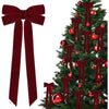 Burgundy Christmas Ornament Set with Silk Bows