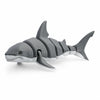 A set of gray articulated ocean animal figurines showing various shark-like shapes.