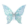 Sparkling fairy wings costume set featuring iridescent blue and green floral patterns with a wand and crown