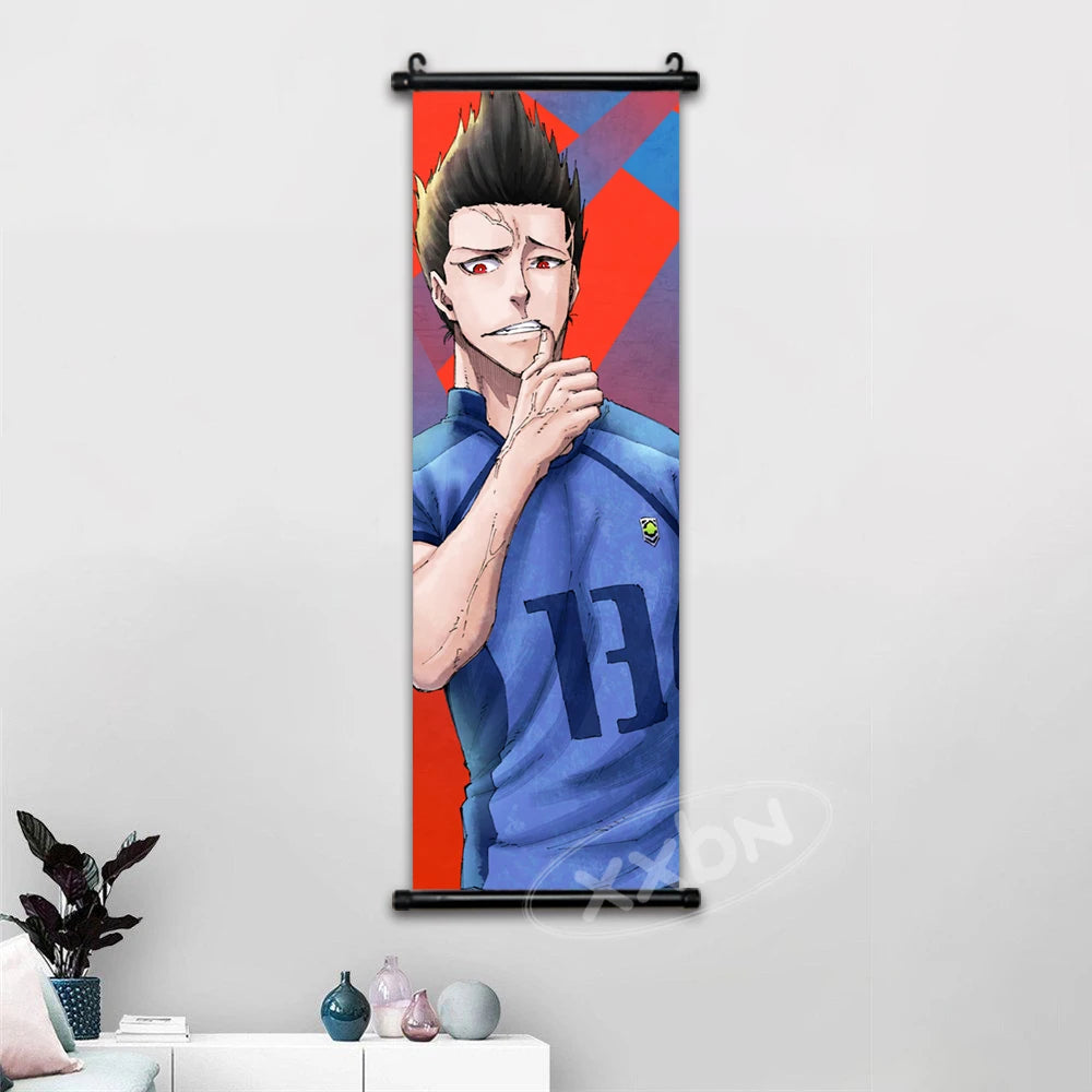 Anime canvas wall art poster featuring Isagi Yoichi and Chigiri Hyoma from Blue Lock