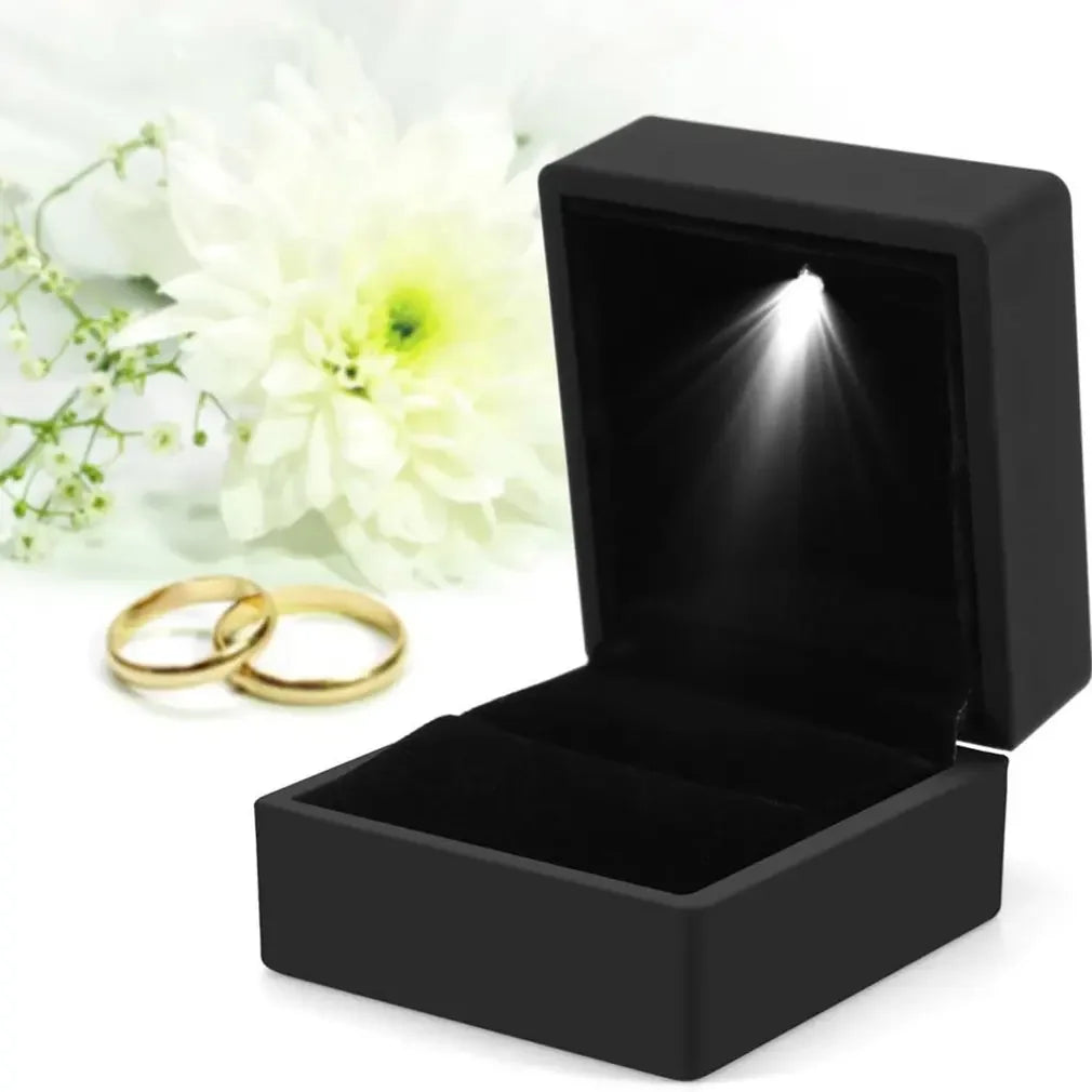 LED Light Ring Box with Plush Interior