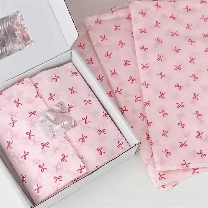 Pink Bowknot Wrapping Paper for Bouquets and Gifts