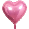 A pink heart-shaped foil balloon with a star design.