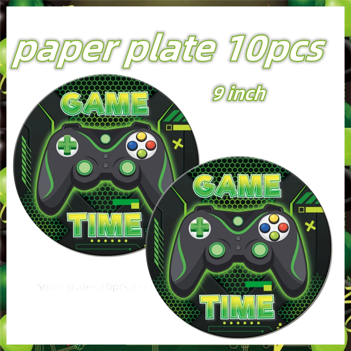Green Video Game Birthday Party Supplies Kit with Gamepad Balloons
