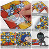 A set of self-adhesive waterproof wall decals showing various features like luster, strong viscosity, water proof, antifoulin