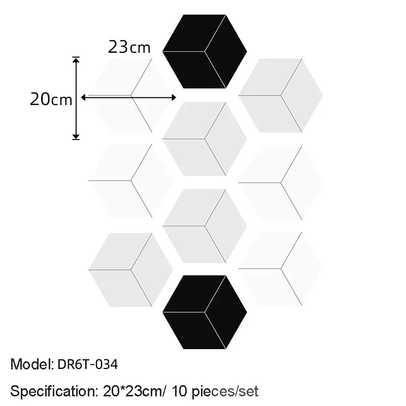 Hexagon Peel-and-Stick Wall & Floor Tiles