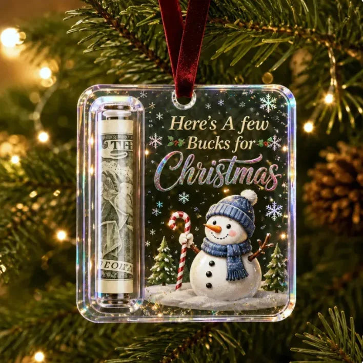 Crystal Clear Christmas Cash Gift Holder Ornaments