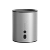A silver electric candle warmer lamp with a control panel featuring timer settings and an on switch.