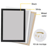 Kit de montage for a custom photo canvas poster with black, white, and wood color frames.