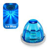 A blue LED side marker light assembly with a silver base and a glowing blue beam effect.