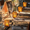 Golden Glass Tealight Candle Holder for Weddings & Home Decor