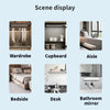 A collection of interior lighting fixtures including a wardrobe, cupboard, aisle, bedside table, desk, and bathroom mirror.