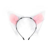 Pink faux fur fox ears headband for cosplay and themed parties