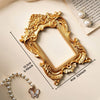 Vintage gold DIY shadow box frame with ornate carvings and pearl accents