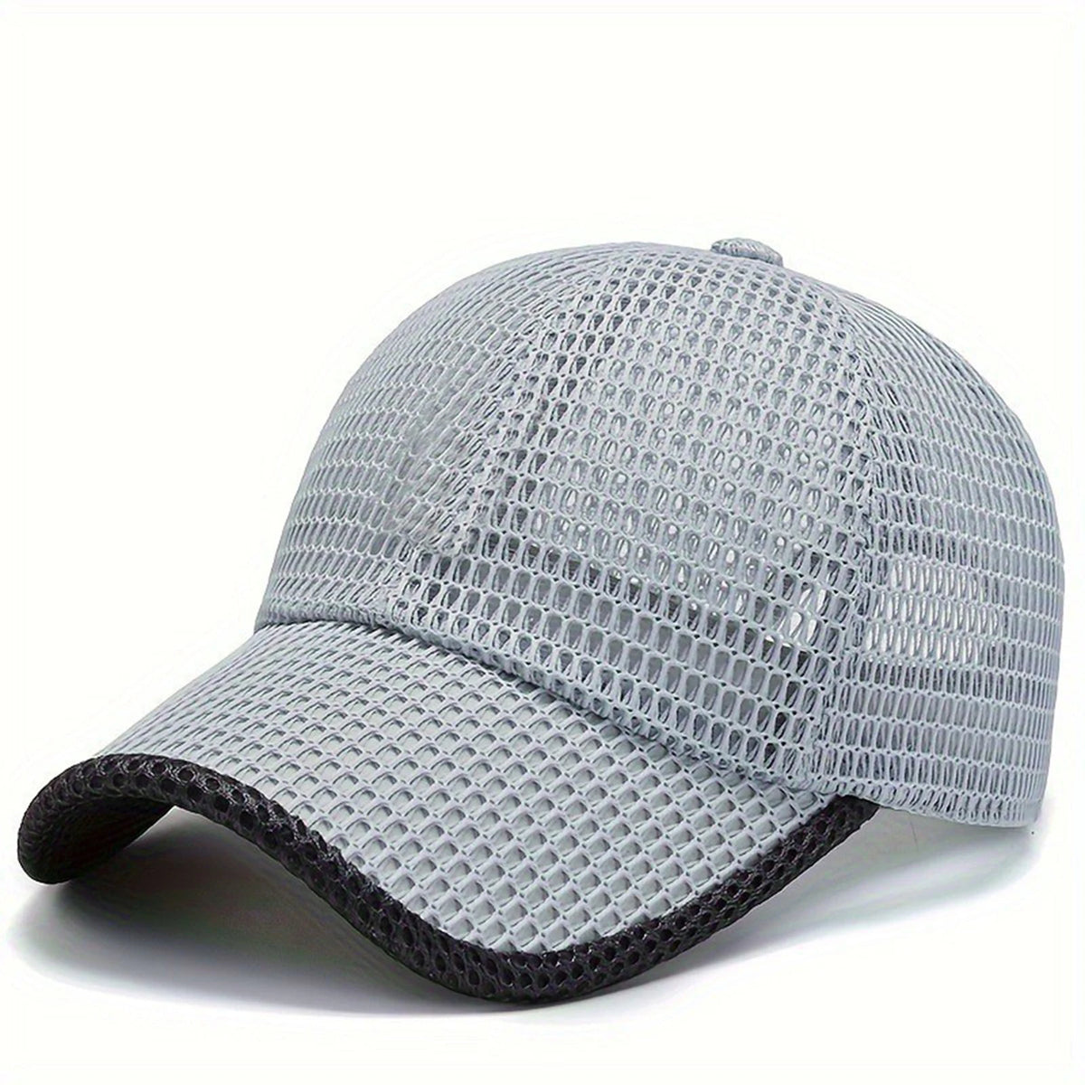 A light gray breathable mesh baseball cap shown from a slight angle.
