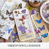 A collection of butterfly art collage stickers and decorative elements for scrapbooking