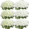 A bouquet of white artificial silk roses