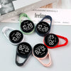 A collection of black LED pocket watches with various colored bands and touch controls displayed on a white background.