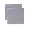 A sheet of gray and white patterned paper for a DIY mask kit featuring fox and cat designs.