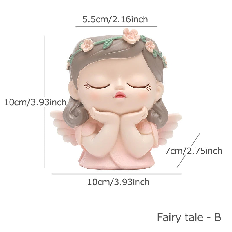 Resin Cartoon Girl Flower Planter